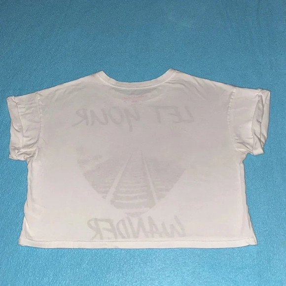 REBELLIOUS ONE let your heart wander crop short sleeve top size M - Picture 3 of 8